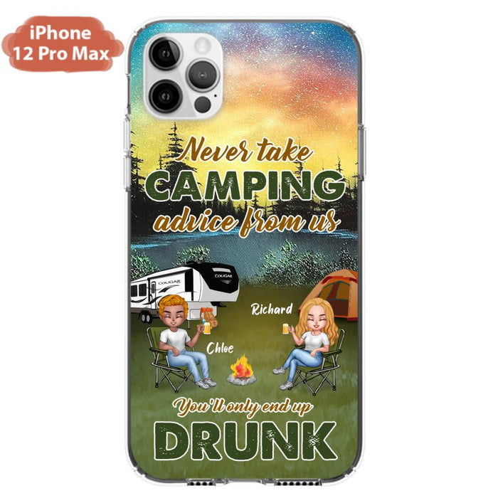 Custom Personalized Camping Friend Phone Case - Upto 7 People - Gift Idea For Camping Friends - We're Like A Really Small Gang - Case For iPhone And Samsung