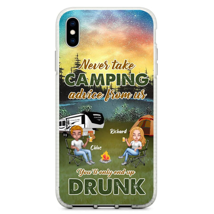 Custom Personalized Camping Friend Phone Case - Upto 7 People - Gift Idea For Camping Friends - We're Like A Really Small Gang - Case For iPhone And Samsung