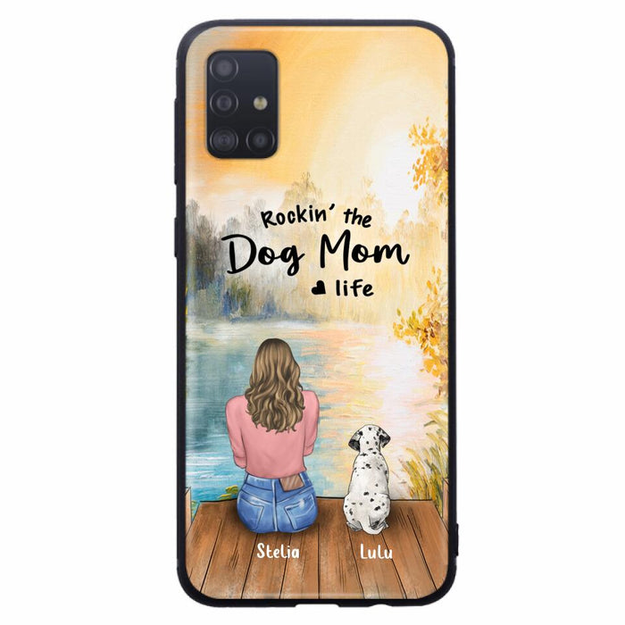 Custom Personalized Dog Mom Phone Case - Gifts For Dog Lovers With Upto 4 Dogs - Rockin' The Dog Mom Life - Case For iPhone, Samsung And Xiaomi