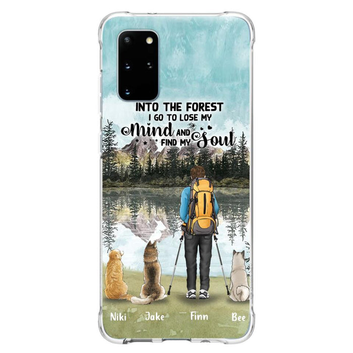 Custom Personalized Solo Hiking With Dogs Phone Case - Woman/Man With Upto 3 Pets - Case For iPhone and Samsung - Q67GXN