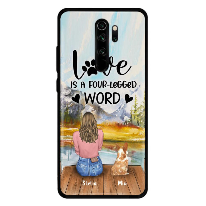 Custom Personalized Pet Mom/Pet Dad Phone Case - Gifts For Pet Lovers With Upto 4 Pets - Love Is A Four-Legged Word