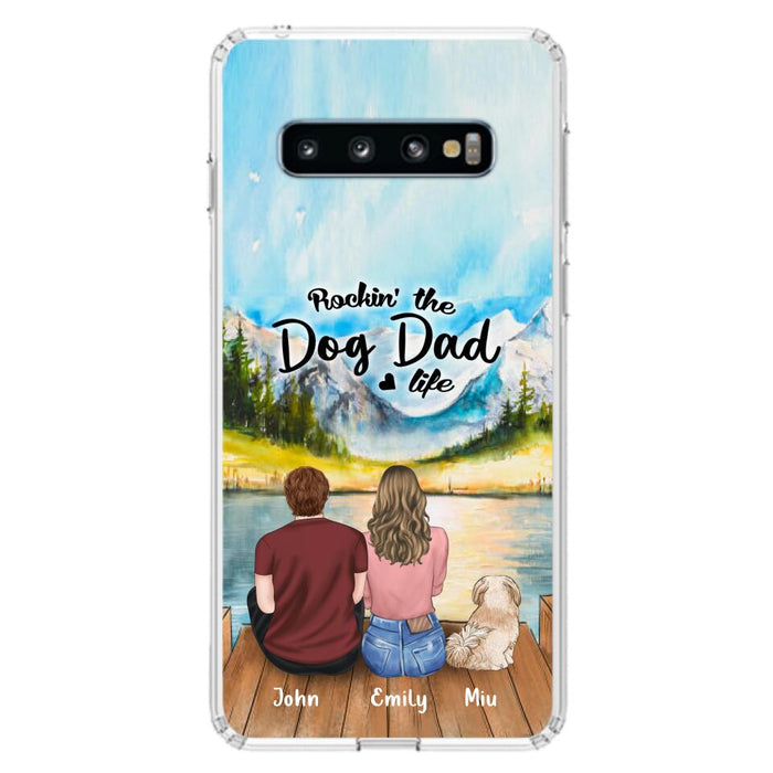 Custom Personalized Pet Parents Phone Case - Parents & Upto 3 Pets - Gifts For Dog Lovers,Cat Lovers - Rockin' The Dog Dad Life
