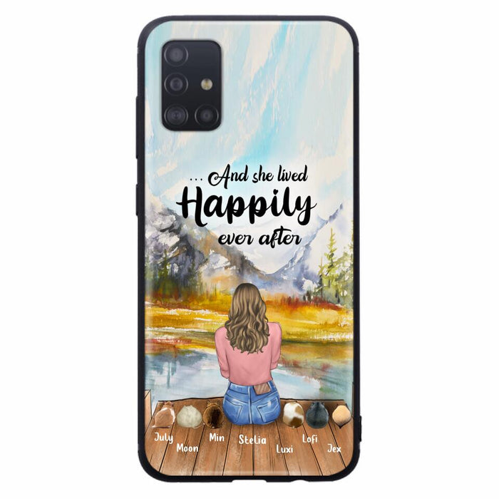 Personalized Dog Mom Phone Case - Up to 4 Dogs - And She Lived Happily Ever After