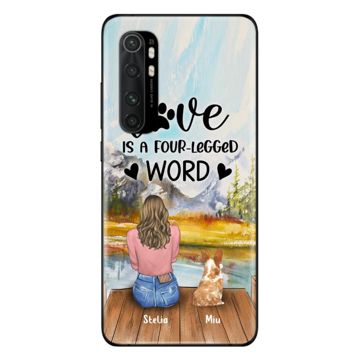 Custom Personalized Pet Mom/Pet Dad Phone Case - Gifts For Pet Lovers With Upto 4 Pets - Love Is A Four-Legged Word