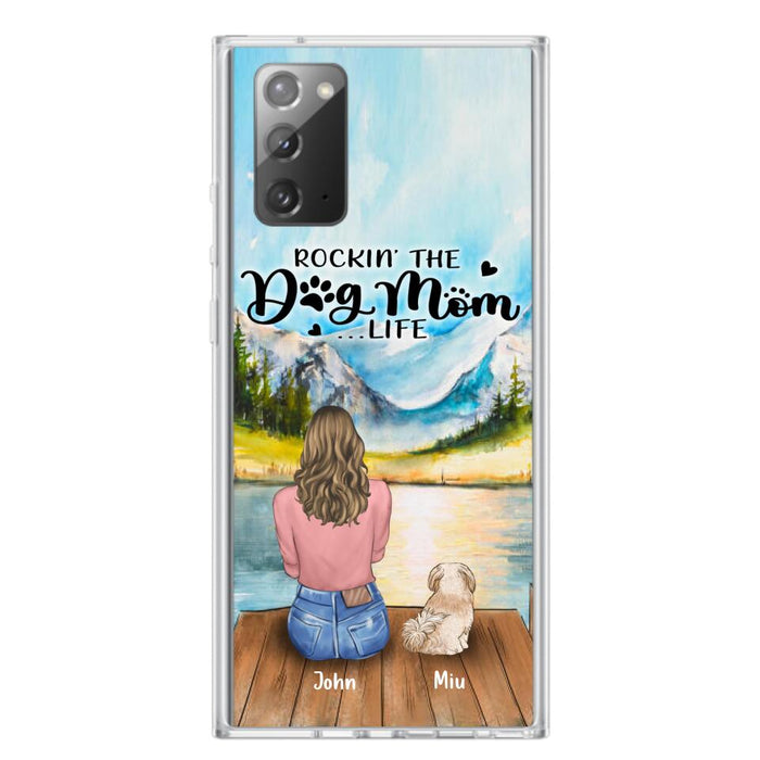 Custom Personalized Dog Mom Phone Case - Gifts For Dog Lover With Upto 7 Dogs - Rockin' The Dog Mom Life