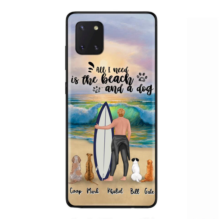 Custom Personalized Surfing Phone Case - Woman/Man With Upto 4 Pets  - Phone Case For iPhone and Samsung - To the Ocean I go - CCS180