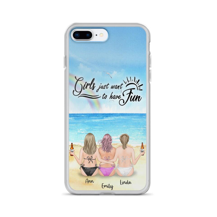 Personalized Best Friends Phone Case - Upto 3 Besties - Girls Just Want To Have Fun