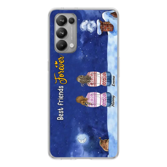 Custom Personalized Christmas Sisters Phone Case - Christmas Gift Idea For Friends/Sisters - Upto 12 People - Best Friends Forever - Case For Xiaomi, Oppo And Huawei