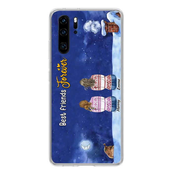 Custom Personalized Christmas Sisters Phone Case - Christmas Gift Idea For Friends/Sisters - Upto 12 People - Best Friends Forever - Case For Xiaomi, Oppo And Huawei