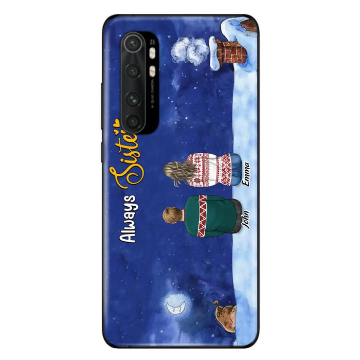 Custom Personalized Christmas Brother & Sister Phone Case - Christmas Gift Idea For Siblings - Upto 12 People - Always Sisters - Case For Xiaomi, Oppo And Huawei