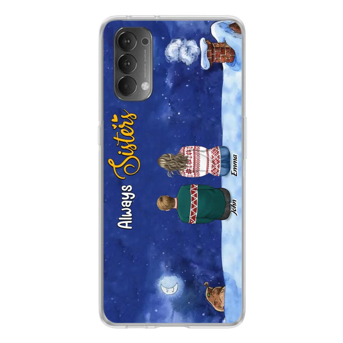 Custom Personalized Christmas Brother & Sister Phone Case - Christmas Gift Idea For Siblings - Upto 12 People - Always Sisters - Case For Xiaomi, Oppo And Huawei