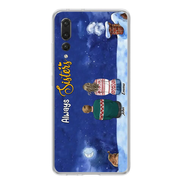 Custom Personalized Christmas Brother & Sister Phone Case - Christmas Gift Idea For Siblings - Upto 12 People - Always Sisters - Case For Xiaomi, Oppo And Huawei