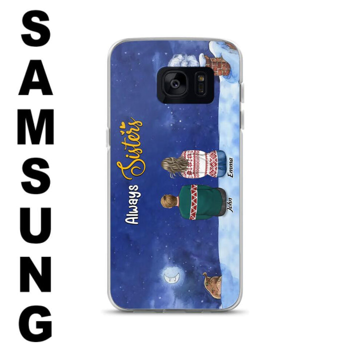 Custom Personalized Christmas Brother & Sister Phone Case - Christmas Gift Idea For Siblings - Upto 12 People - Always Sisters - Case For iPhone And Samsung