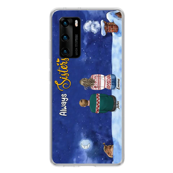 Custom Personalized Christmas Brother & Sister Phone Case - Christmas Gift Idea For Siblings - Upto 12 People - Always Sisters - Case For Xiaomi, Oppo And Huawei