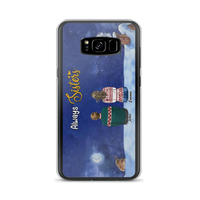 Custom Personalized Christmas Brother & Sister Phone Case - Christmas Gift Idea For Siblings - Upto 12 People - Always Sisters - Case For iPhone And Samsung