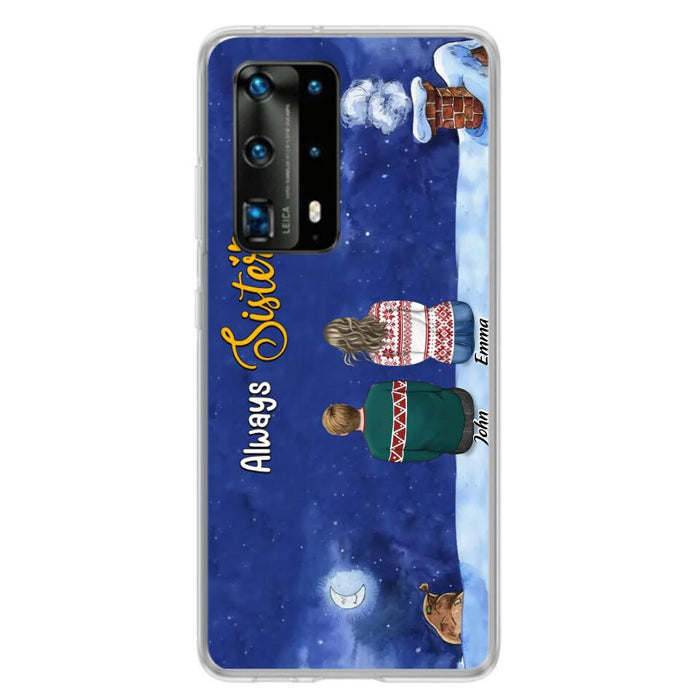 Custom Personalized Christmas Brother & Sister Phone Case - Christmas Gift Idea For Siblings - Upto 12 People - Always Sisters - Case For Xiaomi, Oppo And Huawei