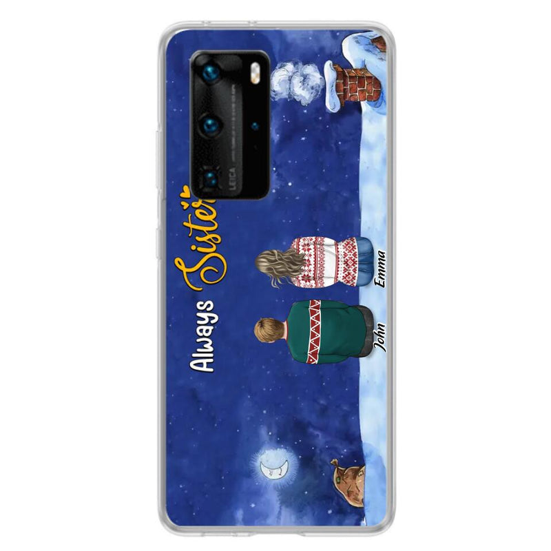 Personalized Christmas Brother & Sister Phone Case - Christmas Gift Idea For Siblings - Up to 12 People - Always Sisters - Case For Xiaomi, Oppo And Huawei
