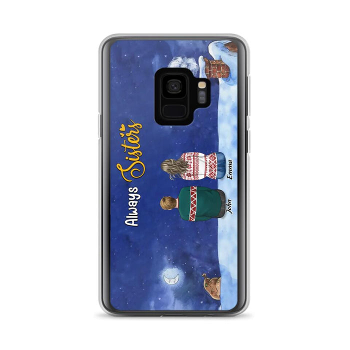 Custom Personalized Christmas Brother & Sister Phone Case - Christmas Gift Idea For Siblings - Upto 12 People - Always Sisters - Case For iPhone And Samsung