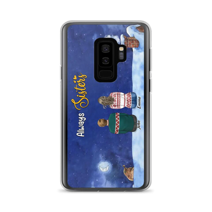 Custom Personalized Christmas Brother & Sister Phone Case - Christmas Gift Idea For Siblings - Upto 12 People - Always Sisters - Case For iPhone And Samsung