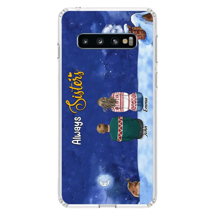 Custom Personalized Christmas Brother & Sister Phone Case - Christmas Gift Idea For Siblings - Upto 12 People - Always Sisters - Case For iPhone And Samsung