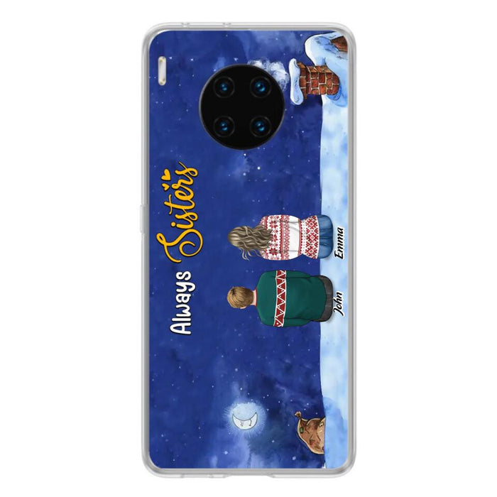 Custom Personalized Christmas Brother & Sister Phone Case - Christmas Gift Idea For Siblings - Upto 12 People - Always Sisters - Case For Xiaomi, Oppo And Huawei