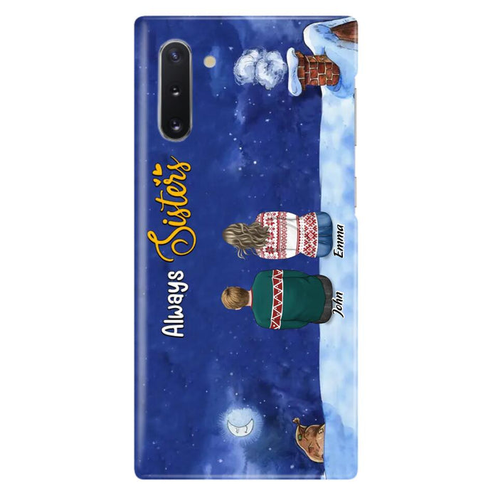 Custom Personalized Christmas Brother & Sister Phone Case - Christmas Gift Idea For Siblings - Upto 12 People - Always Sisters - Case For iPhone And Samsung