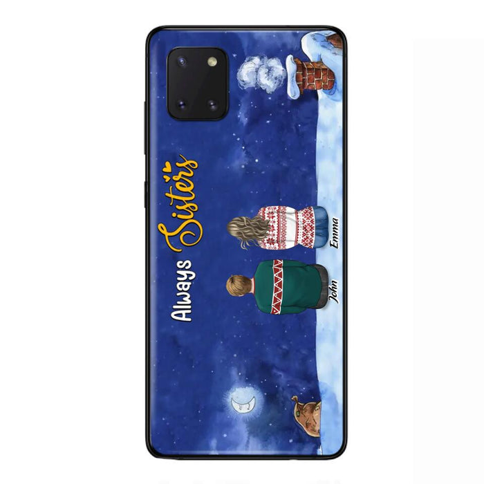 Custom Personalized Christmas Brother & Sister Phone Case - Christmas Gift Idea For Siblings - Upto 12 People - Always Sisters - Case For iPhone And Samsung