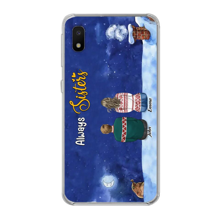 Custom Personalized Christmas Brother & Sister Phone Case - Christmas Gift Idea For Siblings - Upto 12 People - Always Sisters - Case For iPhone And Samsung