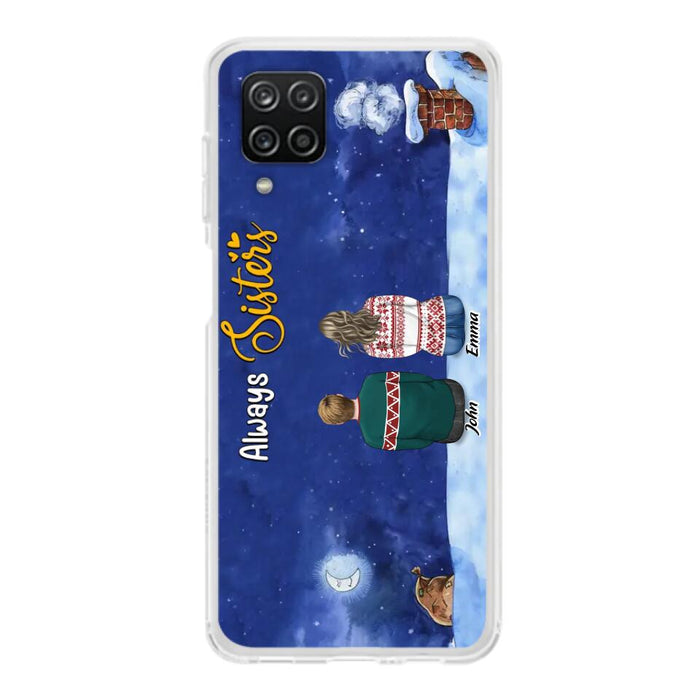 Custom Personalized Christmas Brother & Sister Phone Case - Christmas Gift Idea For Siblings - Upto 12 People - Always Sisters - Case For iPhone And Samsung