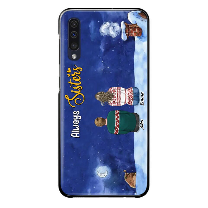 Custom Personalized Christmas Brother & Sister Phone Case - Christmas Gift Idea For Siblings - Upto 12 People - Always Sisters - Case For iPhone And Samsung