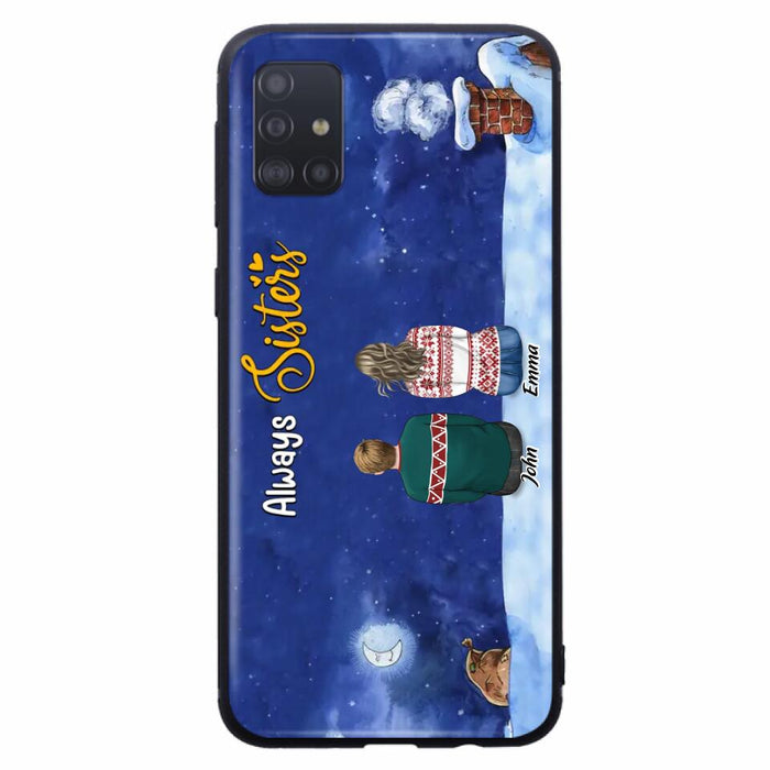 Custom Personalized Christmas Brother & Sister Phone Case - Christmas Gift Idea For Siblings - Upto 12 People - Always Sisters - Case For iPhone And Samsung