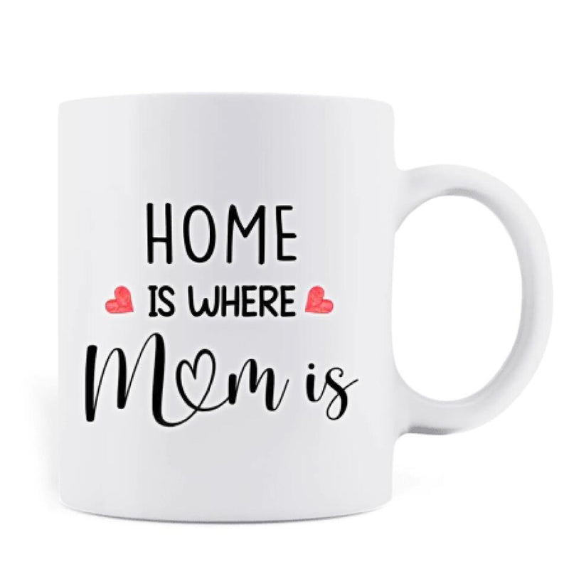Personalized Mother Mug - Up to 4 People - Gift Idea For Mother's Day/Christmas - Home Is Where Mom Is