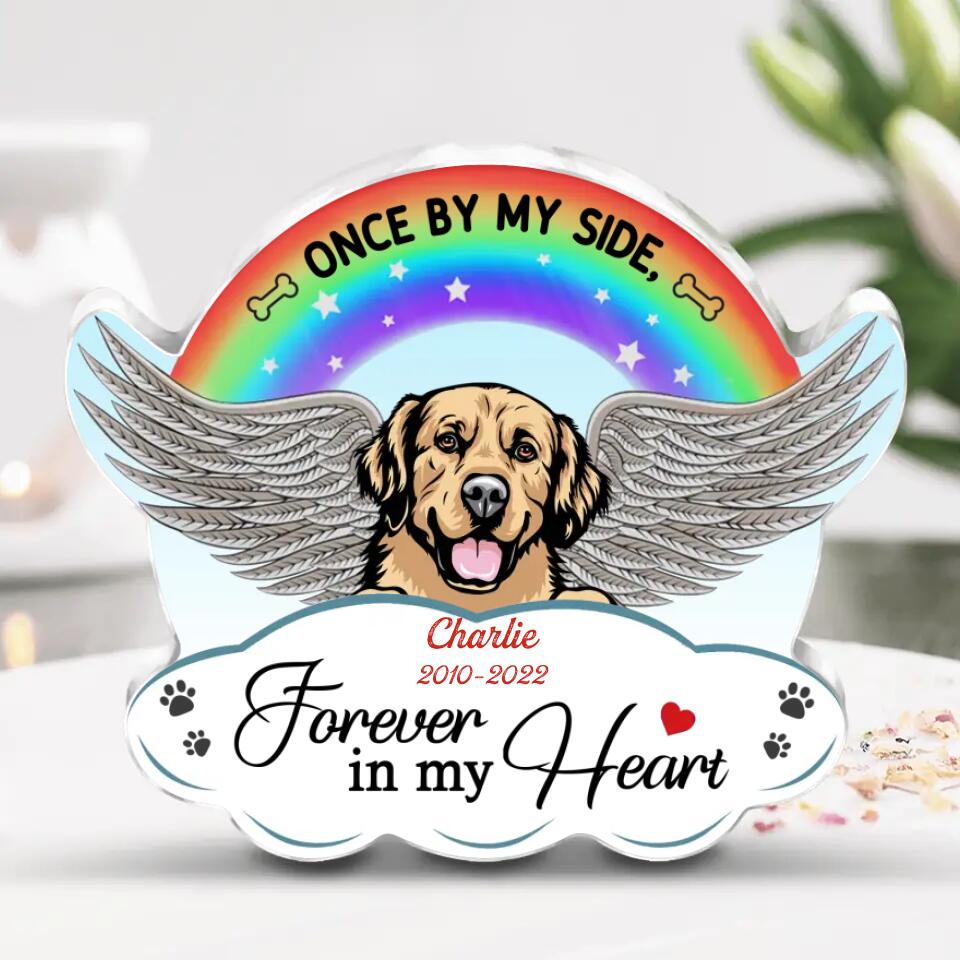 Personalized Memorial Dog Acrylic Plaque - Memorial Gift Idea For Christmas/Dog Lover - Safe In The Arms Of Jesus main image 0
