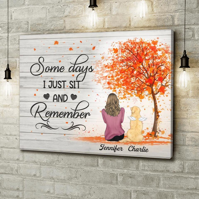 Custom Personalized Memorial Pet Canvas - Memorial Gift For Dog/Cat Lover - Some Days I Just Sit And Remember