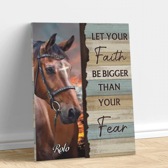 Custom Personalized Pet Photo Canvas - Gift Idea For Pet Owners - Let Your Faith Be Bigger Than Your Fear