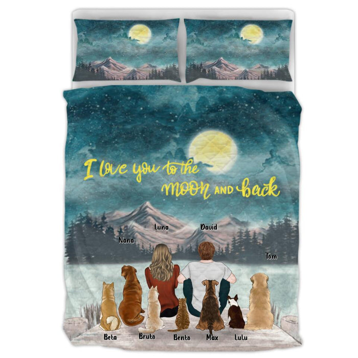 Custom Personalized Dog Cat Quilt Bed Sets - Best Gift For Couple, Cat Dog Lovers, Pet Mom, Pet Dad - Up to 7 Pets