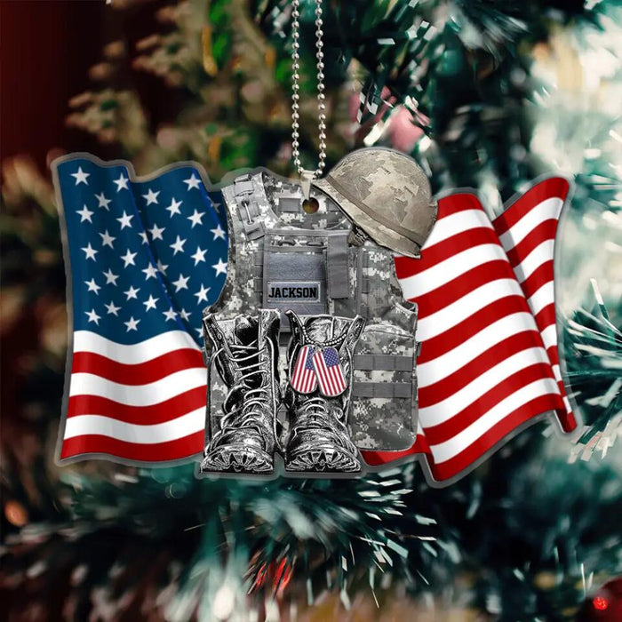 Custom Personalized Veteran Uniform Acrylic Ornament - Gift Idea For Veterans/ Father/Family Member