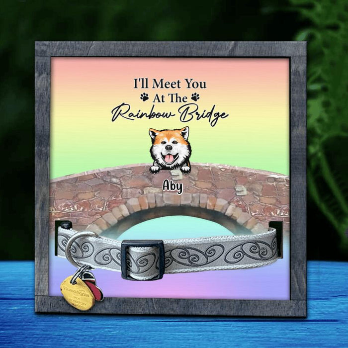 Personalized Memorial Dog Loss Frame - Memorial Gift Idea For Dog Lovers - Up To 4 Dogs - I'll Meet You At The Rainbow Bridge