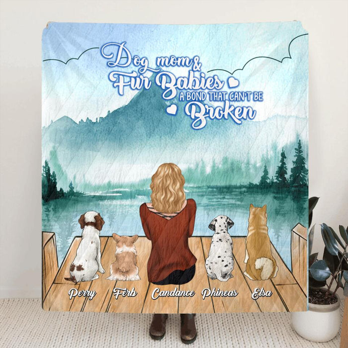 Custom Personalized Dog Mom Quilt/Fleece Blanket - Up to 4 Dogs - Best Gift For Dog Lovers - Rockin' The Dog Mom Life