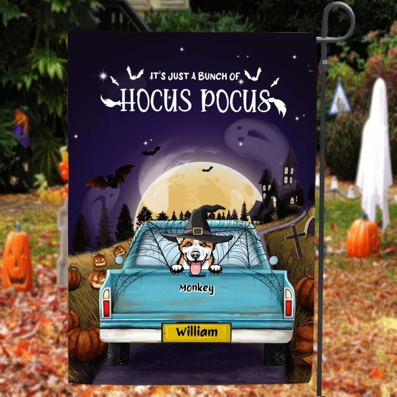 Personalized Halloween Pets On Car Flag - Up to 5 Pets - It's Just A Bunch Of Hocus Pocus - NCEQ9H