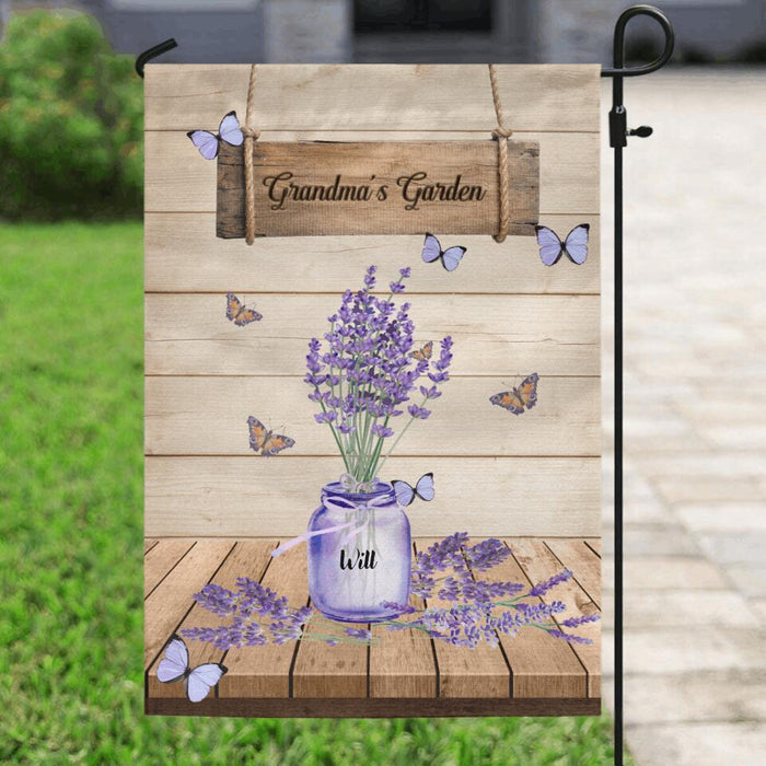 Custom Personalized Grandma's Garden Flag Sign - Best Idea For Grandma/Mama - Grandma's Garden