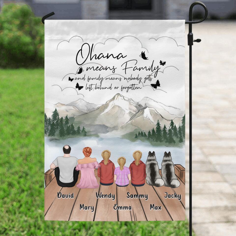 Personalized Family Flag Sign - Up to 4 Pets - Gift Idea for Father's ...