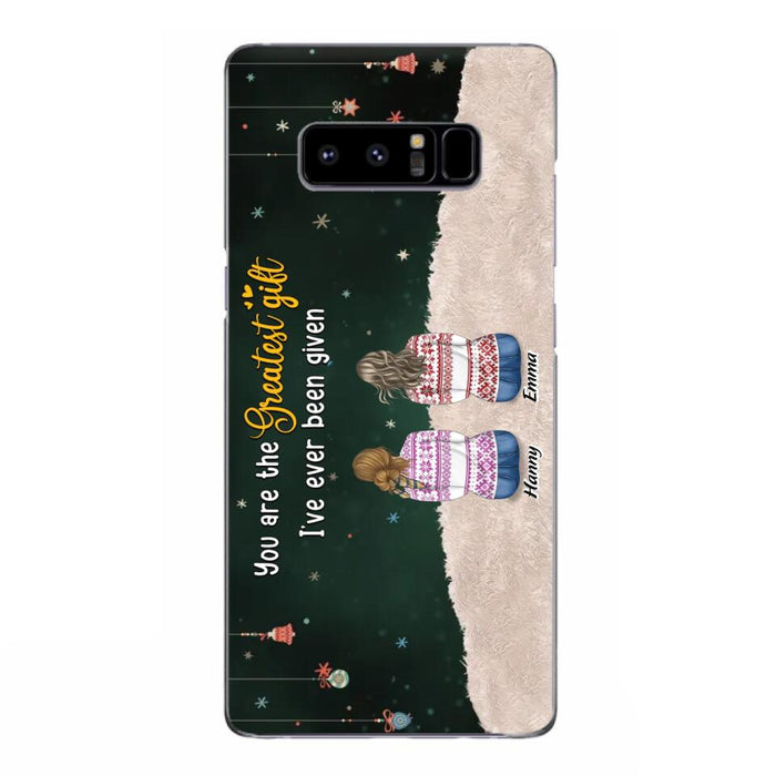 Custom Personalized Christmas Friends Phone Case - Christmas Gift Idea For Friends/Sisters - Upto 12 People - You Are The Greatest Gift I've Ever Been Given - Case For iPhone And Samsung