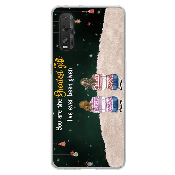 Custom Personalized Christmas Friends Phone Case - Christmas Gift Idea For Friends/Sisters - Upto 12 People - You Are The Greatest Gift I've Ever Been Given - Case For Xiaomi, Oppo And Huawei