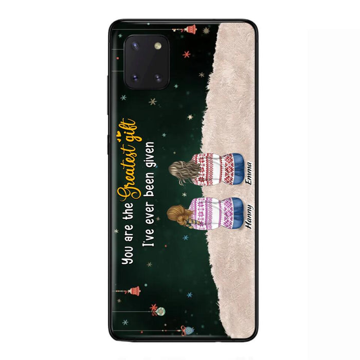 Custom Personalized Christmas Friends Phone Case - Christmas Gift Idea For Friends/Sisters - Upto 12 People - You Are The Greatest Gift I've Ever Been Given - Case For iPhone And Samsung