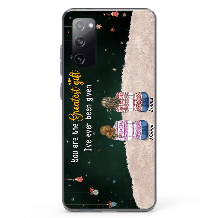 Custom Personalized Christmas Friends Phone Case - Christmas Gift Idea For Friends/Sisters - Upto 12 People - You Are The Greatest Gift I've Ever Been Given - Case For iPhone And Samsung