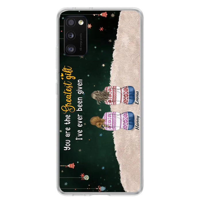 Custom Personalized Christmas Friends Phone Case - Christmas Gift Idea For Friends/Sisters - Upto 12 People - You Are The Greatest Gift I've Ever Been Given - Case For iPhone And Samsung