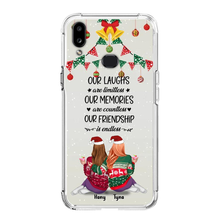 Custom Personalized Christmas Friends Phone Case - Gift Idea For Best Friends With Up To 5 Girls - Our Laughs Are Limitless - Cases For iPhone And Samsung