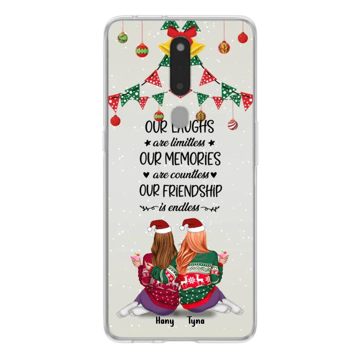 Custom Personalized Christmas Friends Phone Case - Gift Idea For Best Friends With Up To 5 Girls - Our Laughs Are Limitless - Cases For Oppo, Xiaomi & Huawei