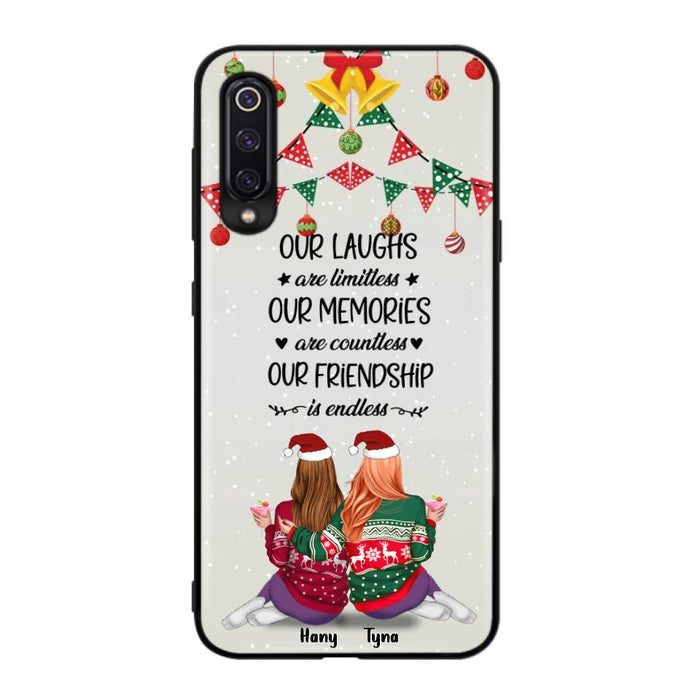 Custom Personalized Christmas Friends Phone Case - Gift Idea For Best Friends With Up To 5 Girls - Our Laughs Are Limitless - Cases For Oppo, Xiaomi & Huawei